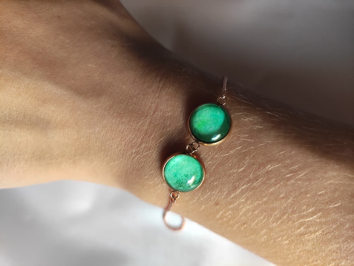 Edelstahl Opal Armband