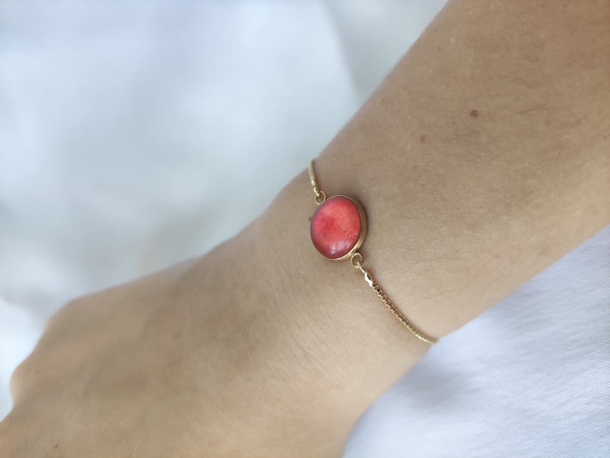 Edelstahl Opal Armband