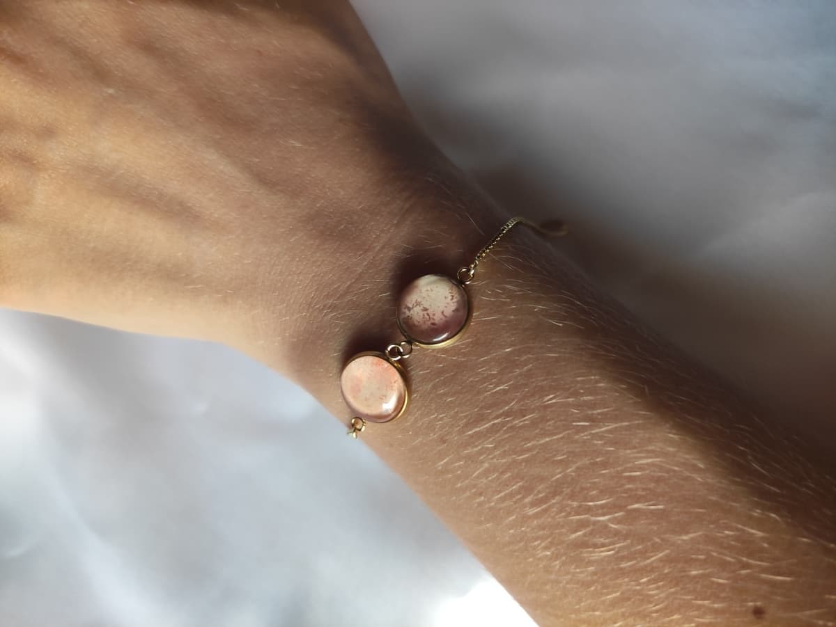 Edelstahl Opal Armband