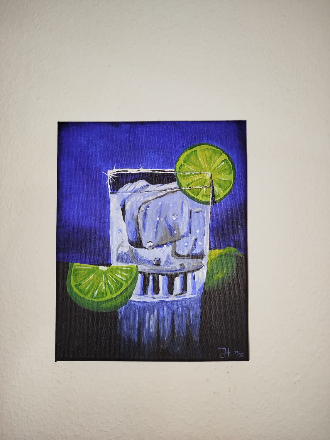 Acrylgemälde Gin & Lime 24x30 cm 