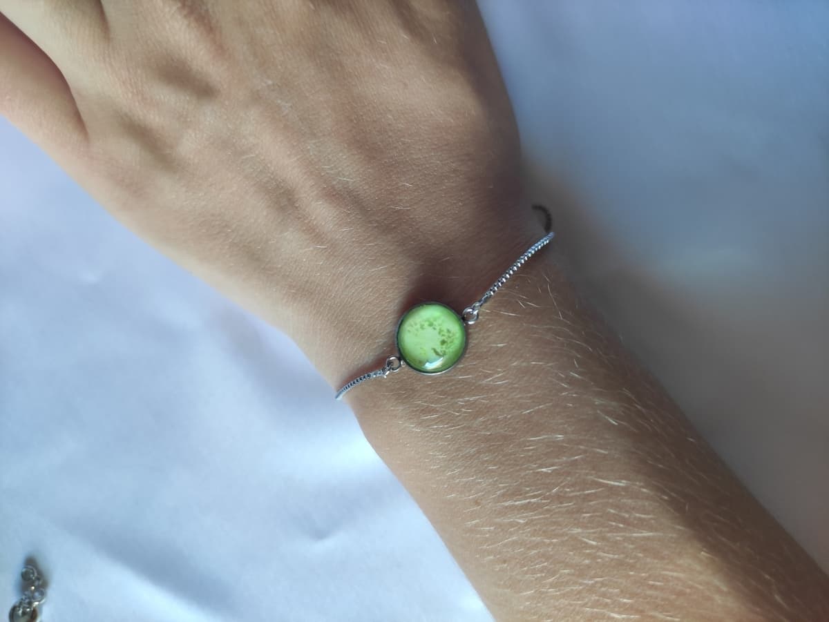 Edelstahl Opal Armband