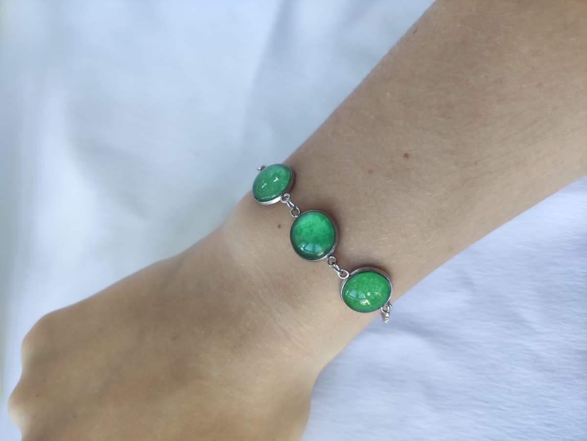 Edelstahl Opal Armband