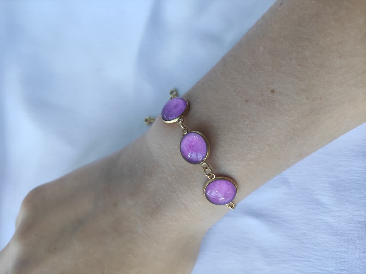 Edelstahl Opal Armband
