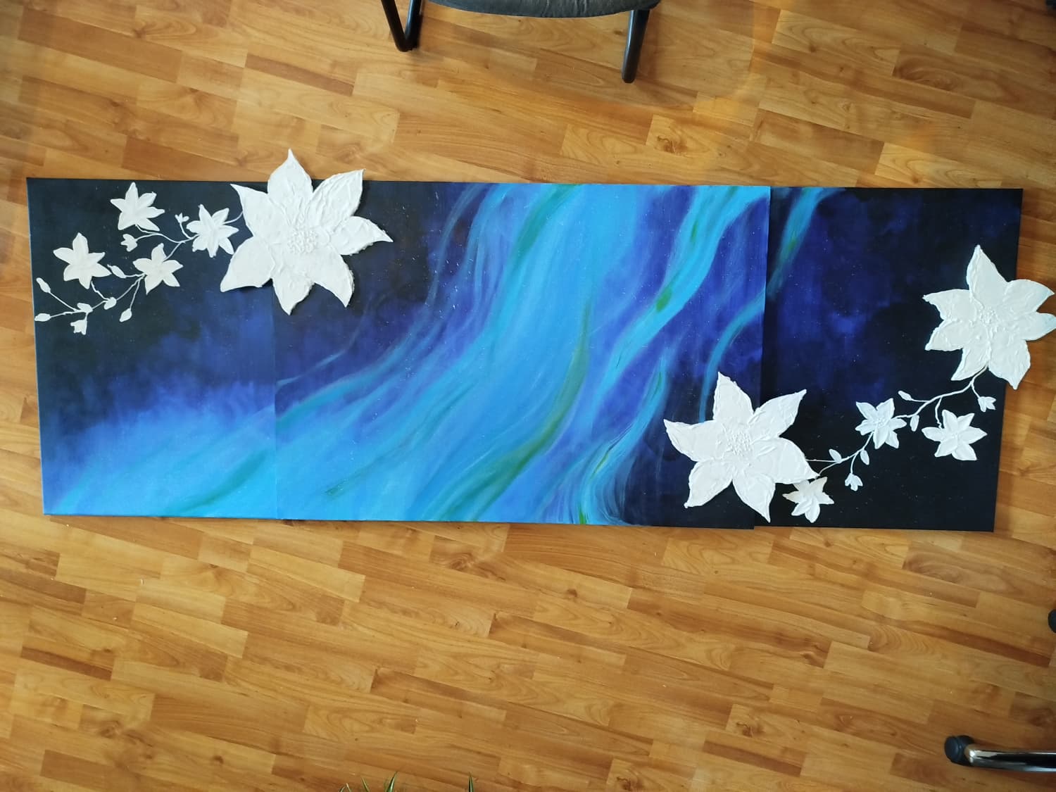 Acrylgemälde Polarlichter 200x70 cm 
