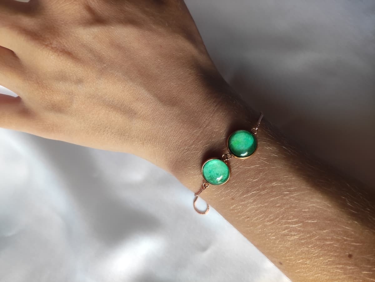 Edelstahl Opal Armband