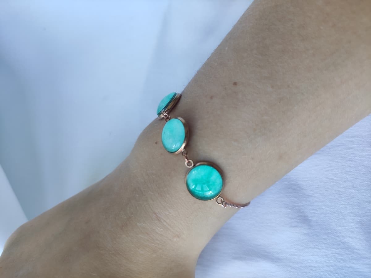 Edelstahl Opal Armband