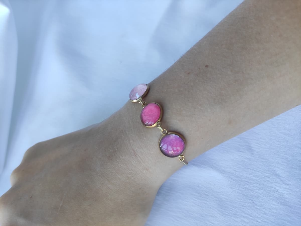 Edelstahl Opal Armband