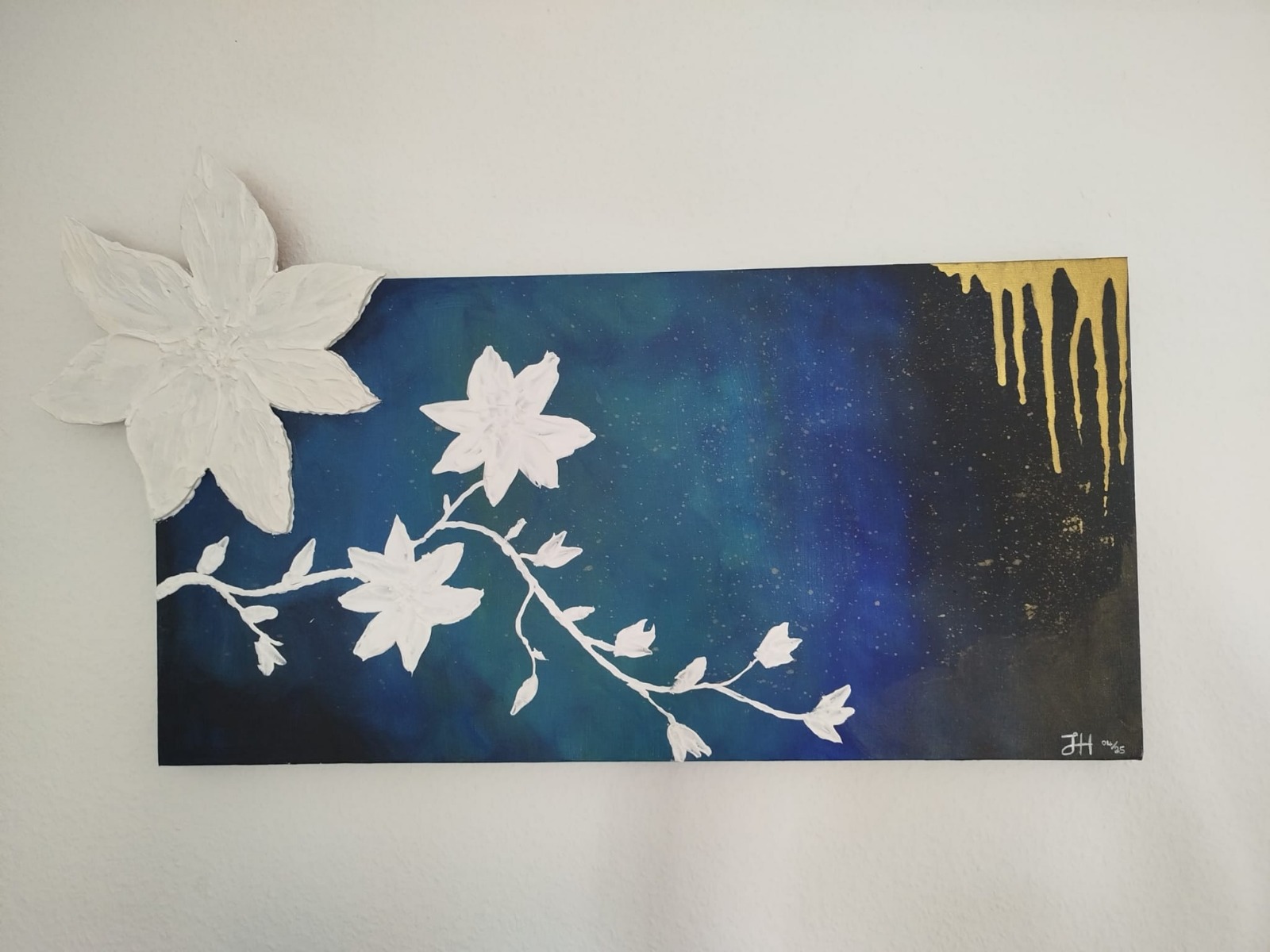 Acrylgemälde Eisblumen 80x40 cm 