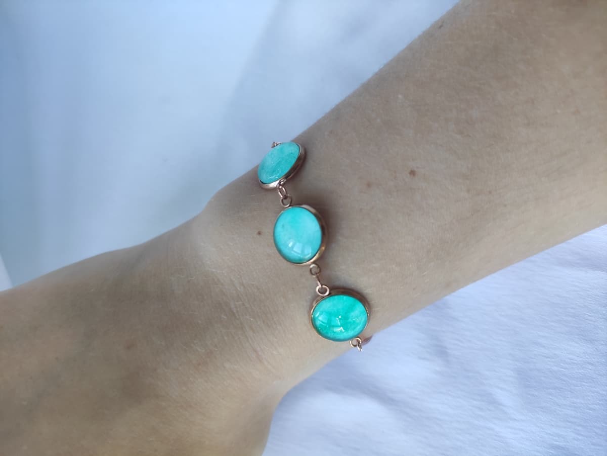Edelstahl Opal Armband
