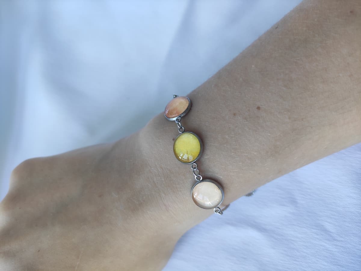 Edelstahl Opal Armband