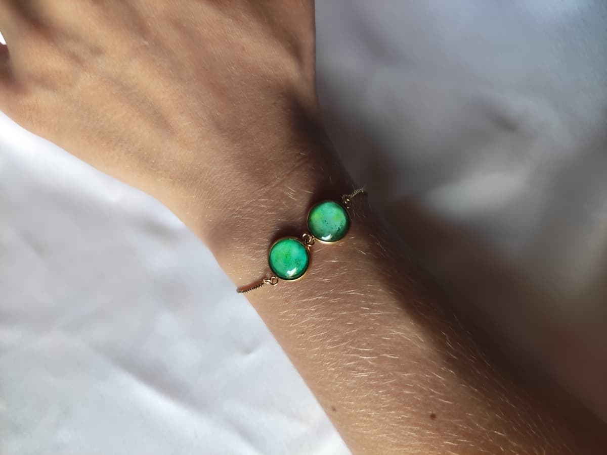Edelstahl Opal Armband