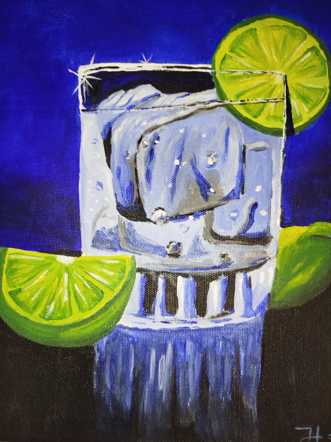 Acrylgemälde Gin & Lime 24x30 cm 