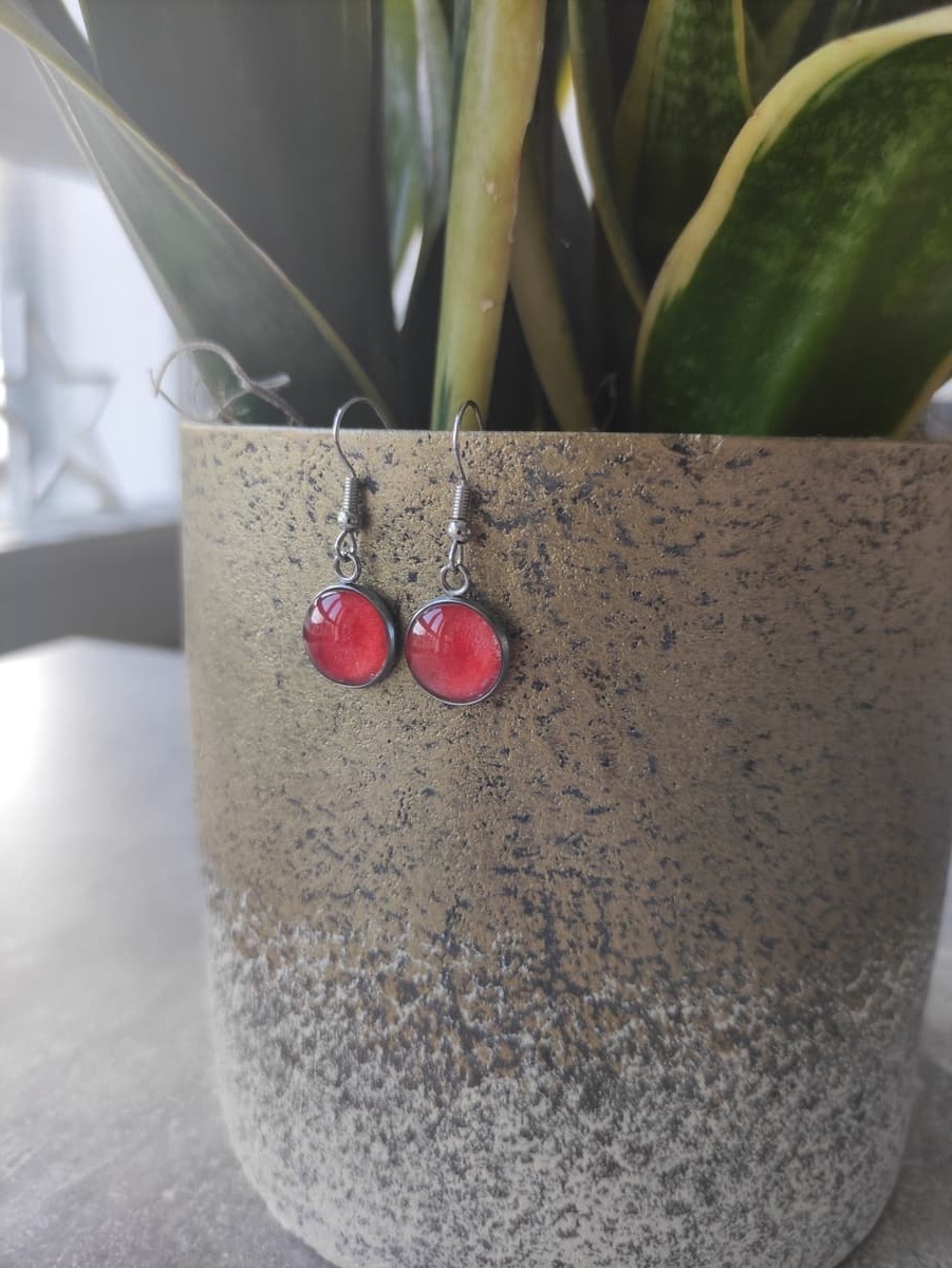 Ohrring Edelstahl hängend mit elegantem Rahmen
