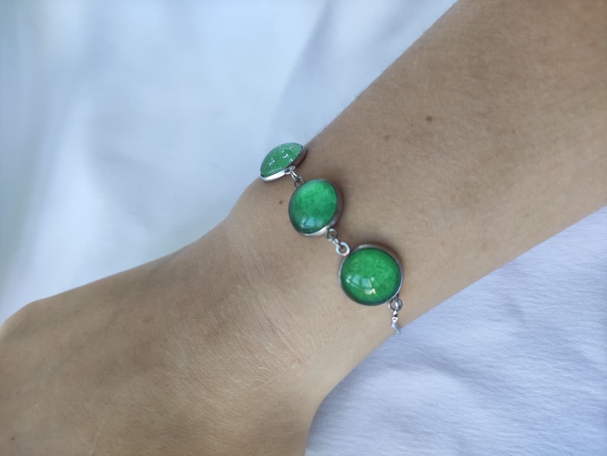 Edelstahl Opal Armband