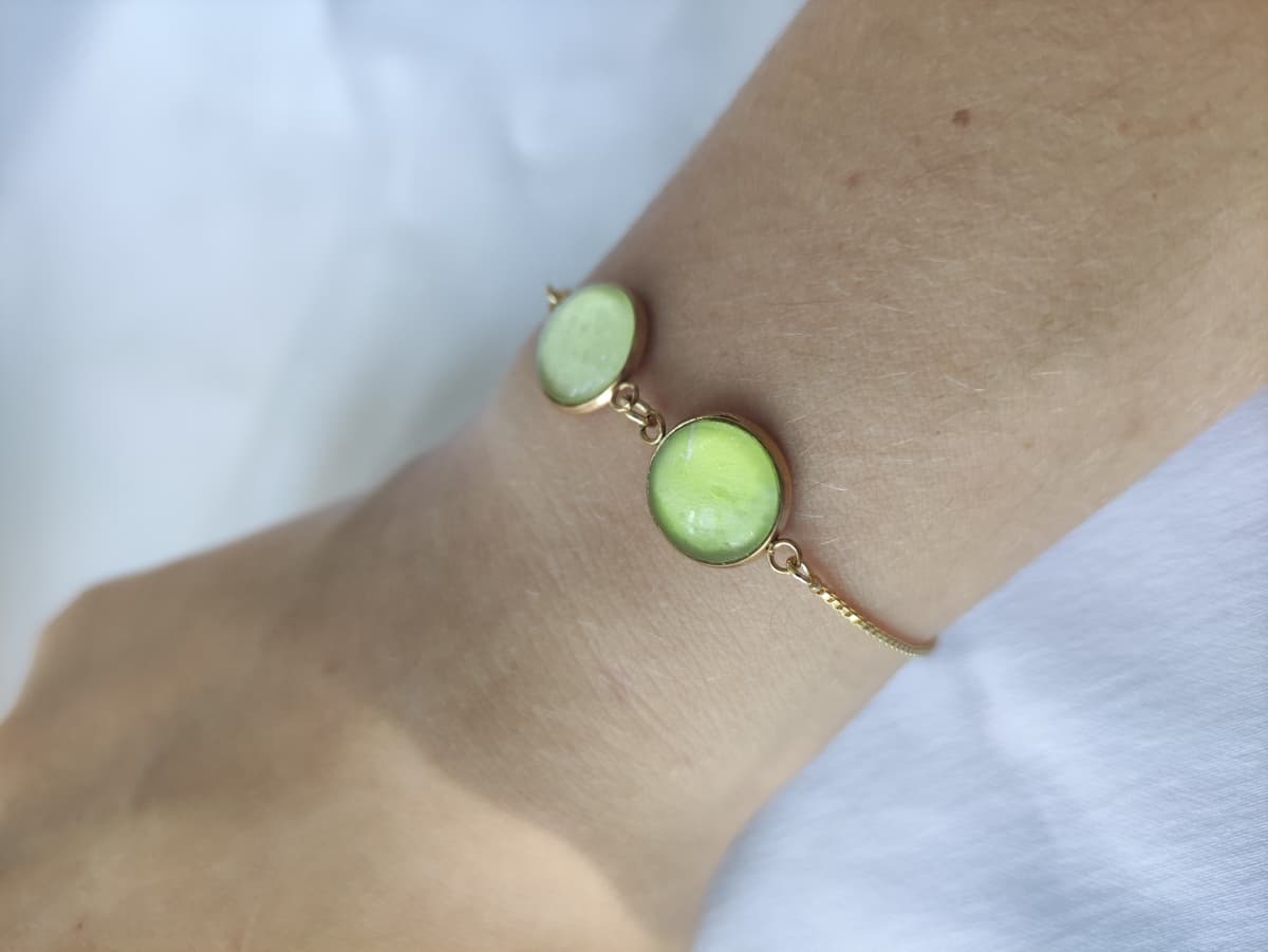 Edelstahl Opal Armband