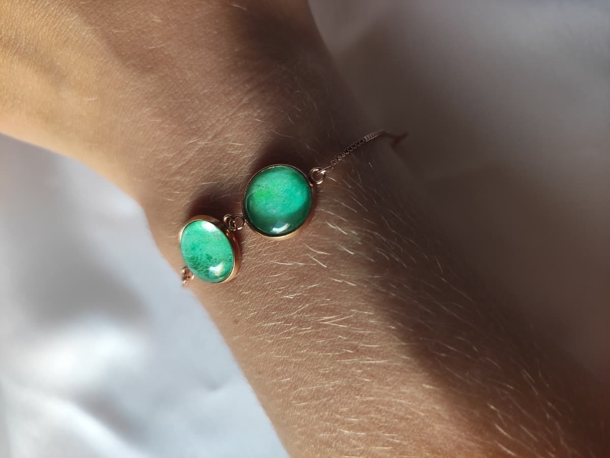 Edelstahl Opal Armband