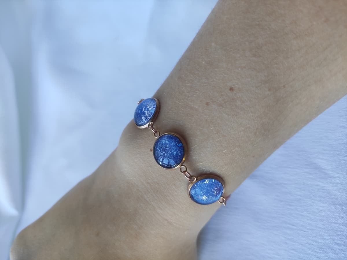 Edelstahl Opal Armband