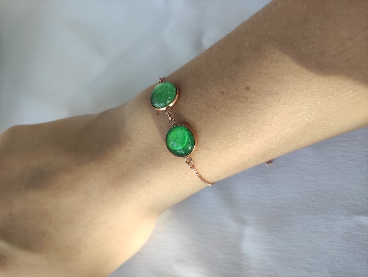 Edelstahl Opal Armband