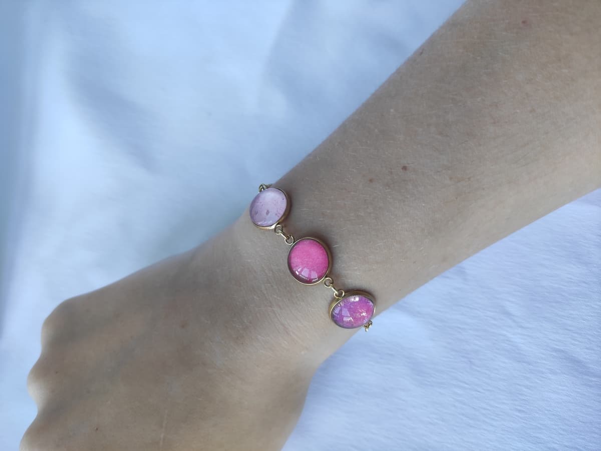Edelstahl Opal Armband