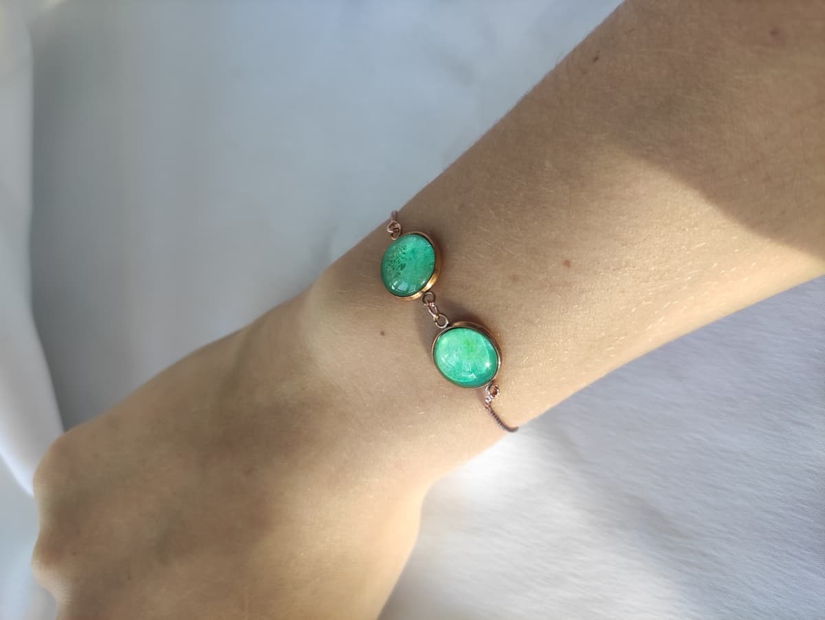 Edelstahl Opal Armband