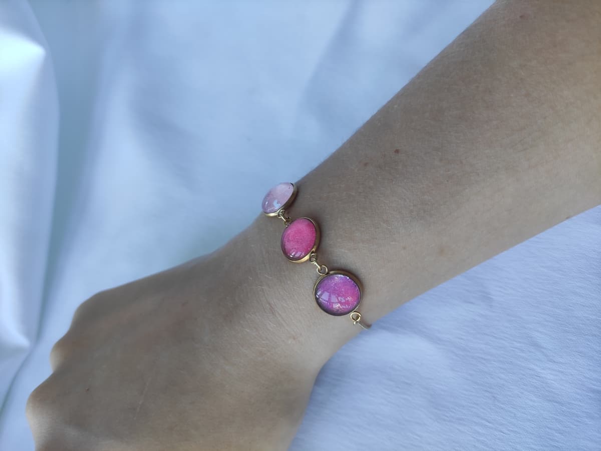 Edelstahl Opal Armband