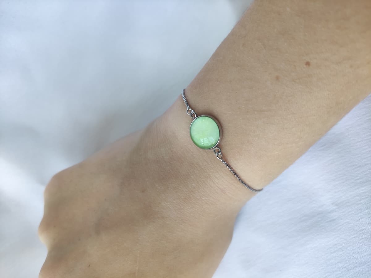 Edelstahl Opal Armband