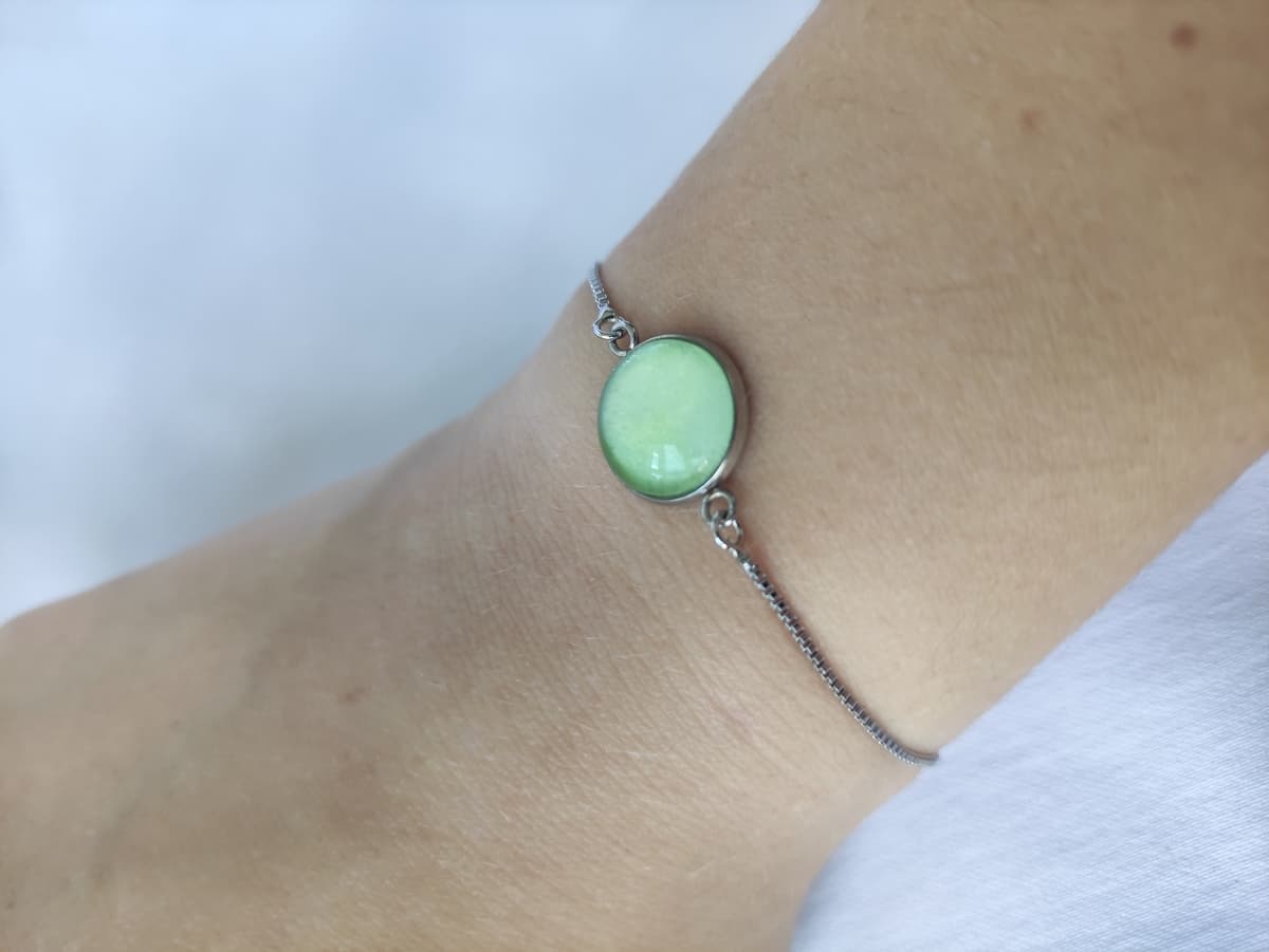 Edelstahl Opal Armband
