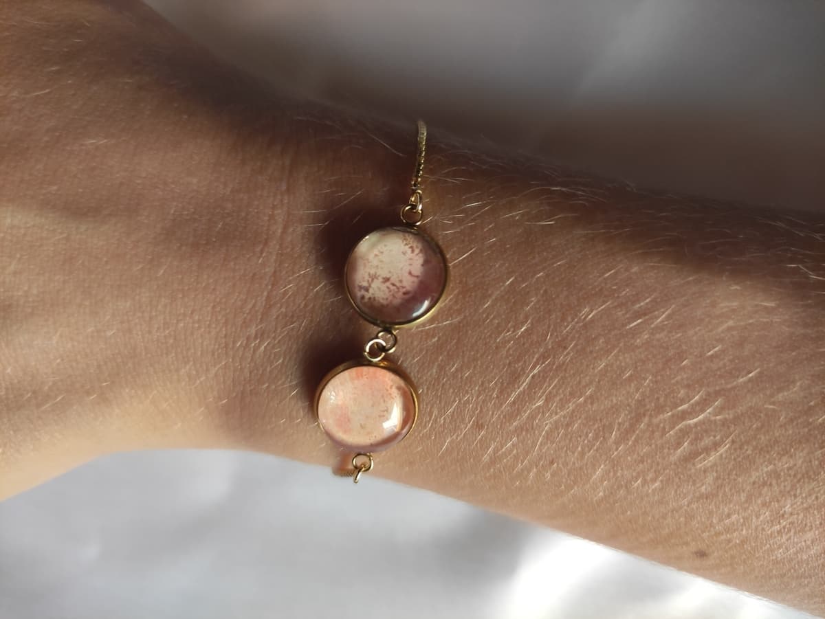 Edelstahl Opal Armband