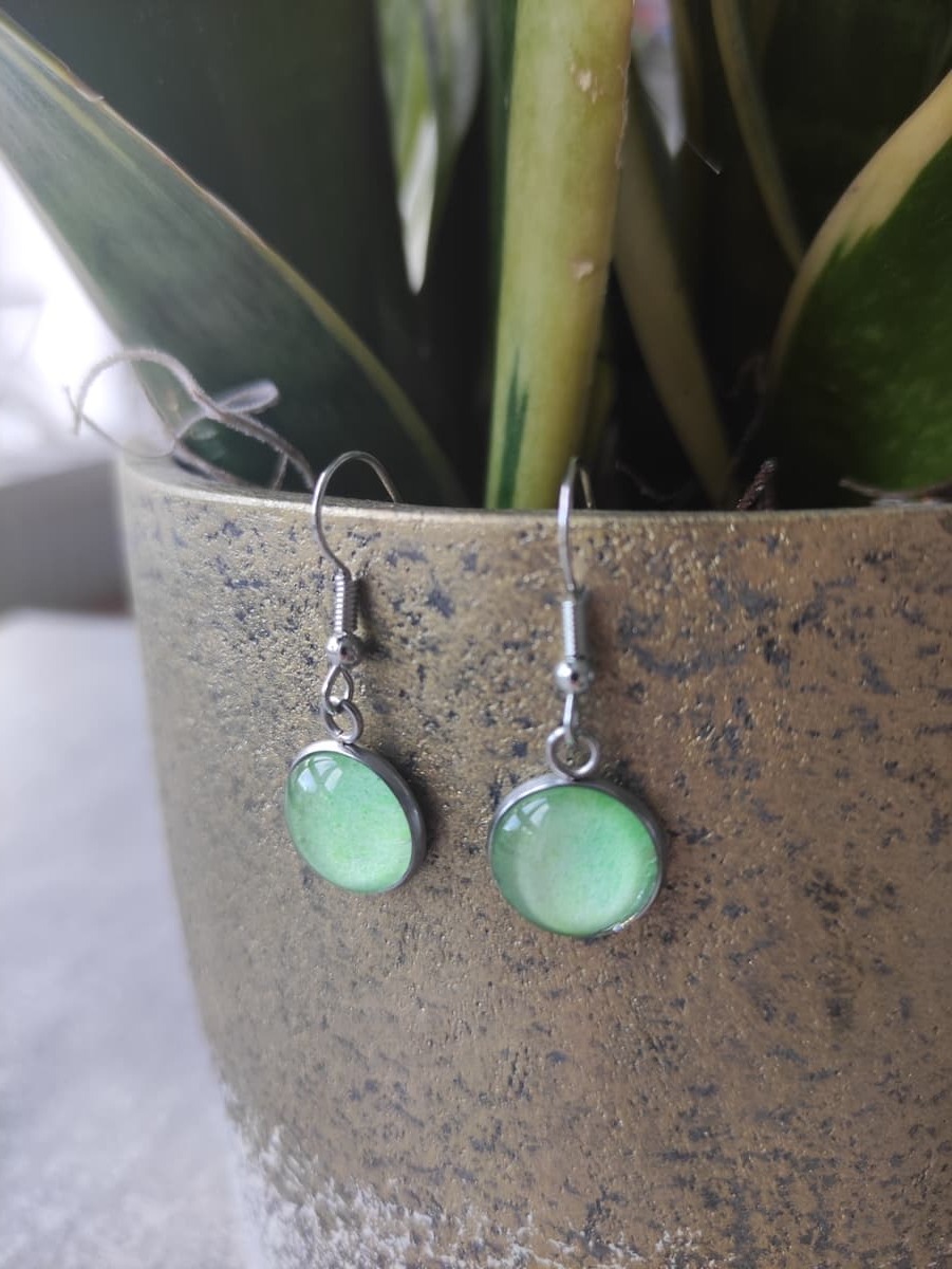 Ohrring Edelstahl hängend mit elegantem Rahmen