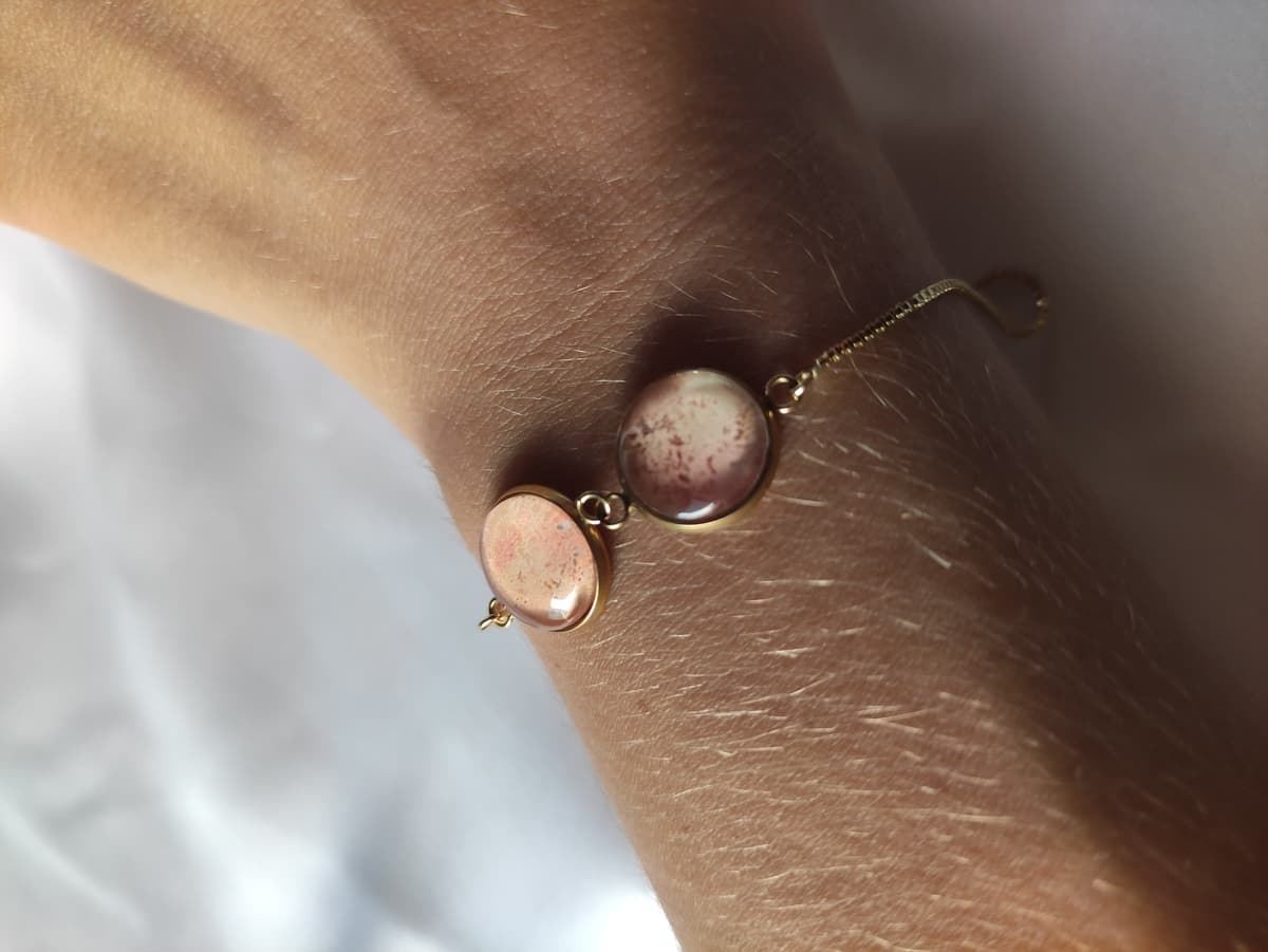 Edelstahl Opal Armband