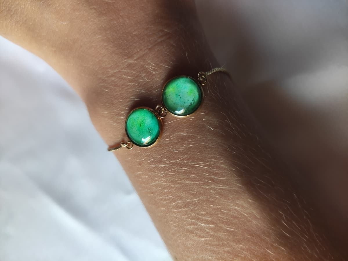 Edelstahl Opal Armband
