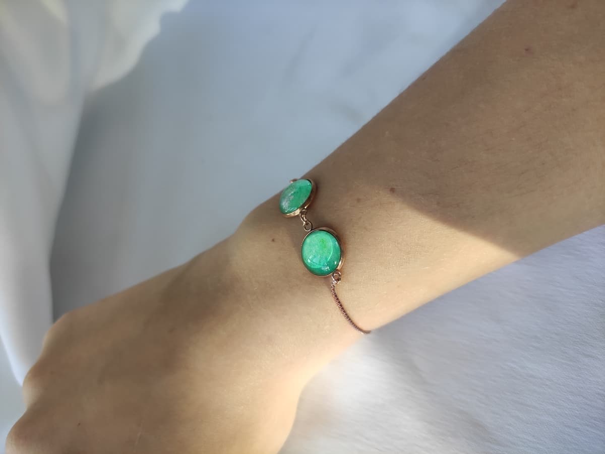 Edelstahl Opal Armband
