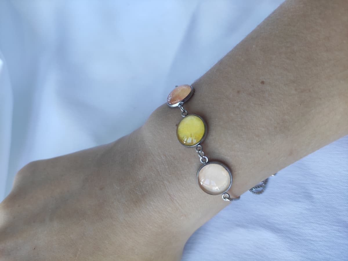 Edelstahl Opal Armband