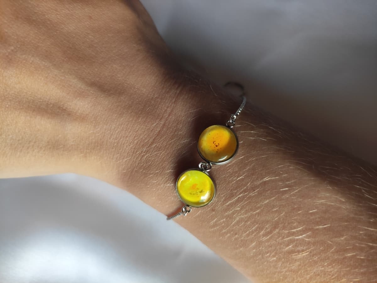 Edelstahl Opal Armband