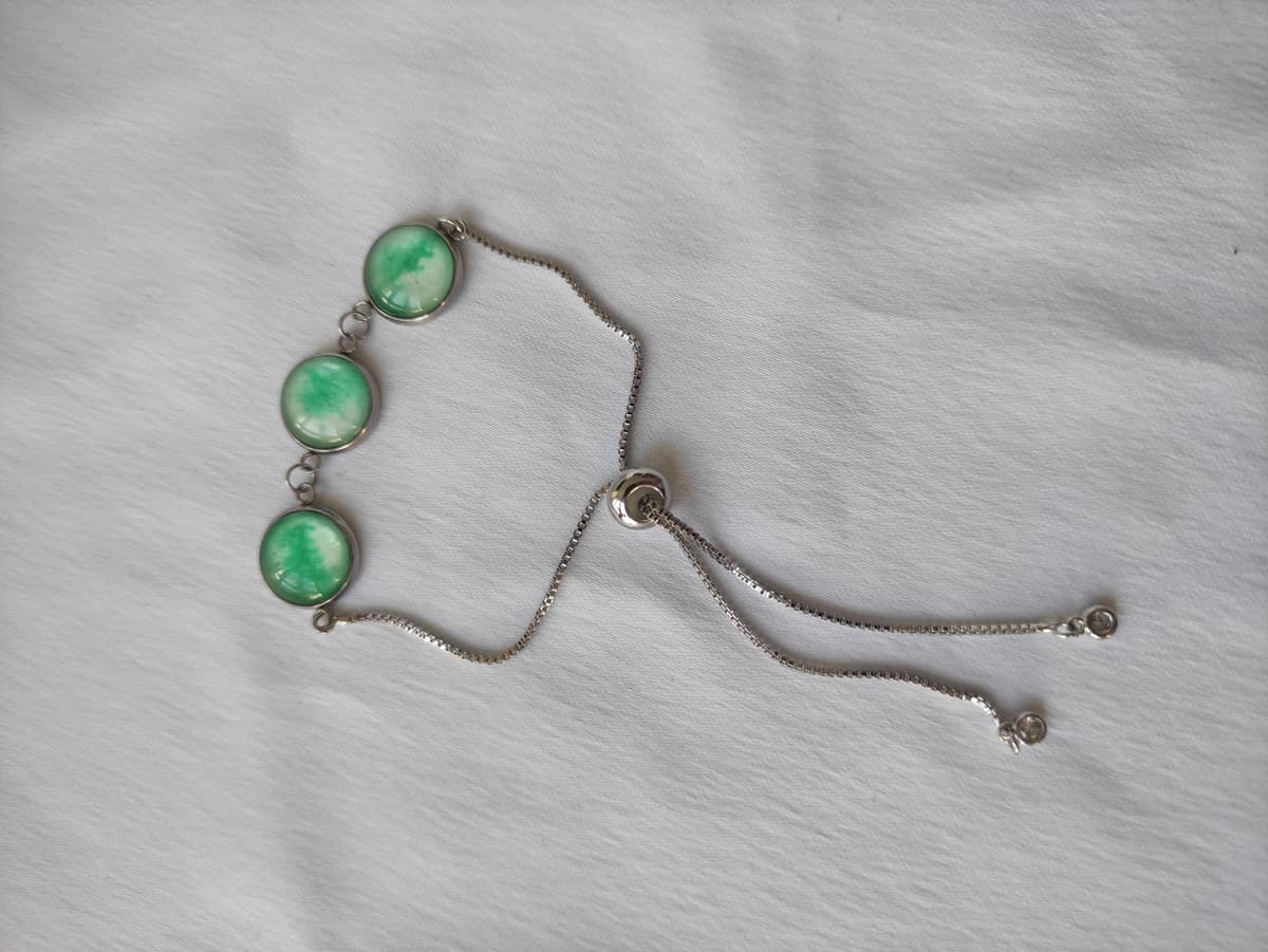 Edelstahl Opal Armband