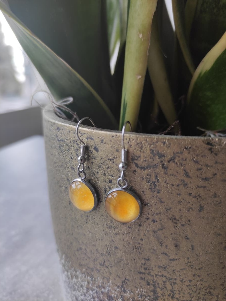 Ohrring Edelstahl hängend mit elegantem Rahmen