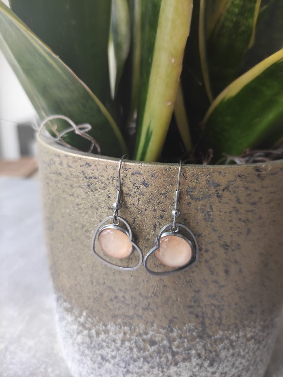 Ohrring Edelstahl hängend mit elegantem Rahmen
