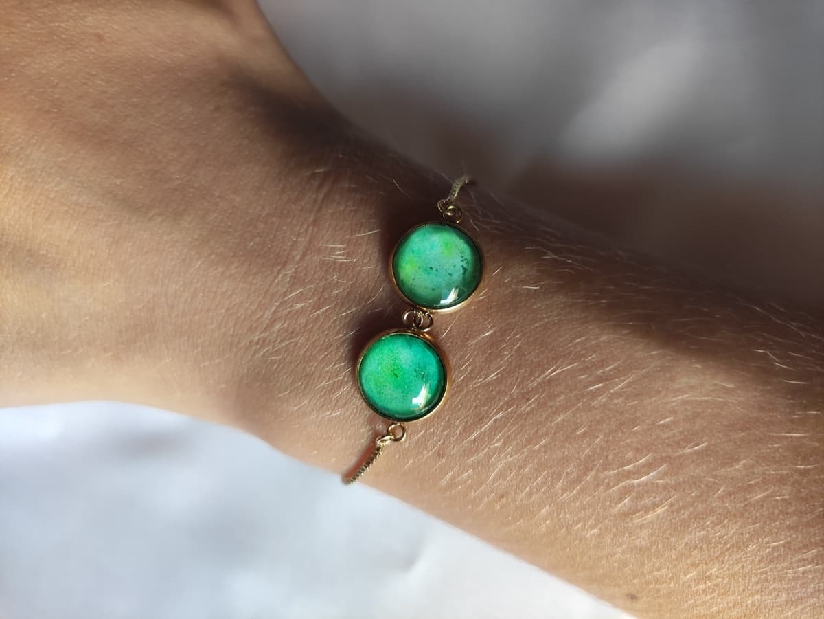 Edelstahl Opal Armband