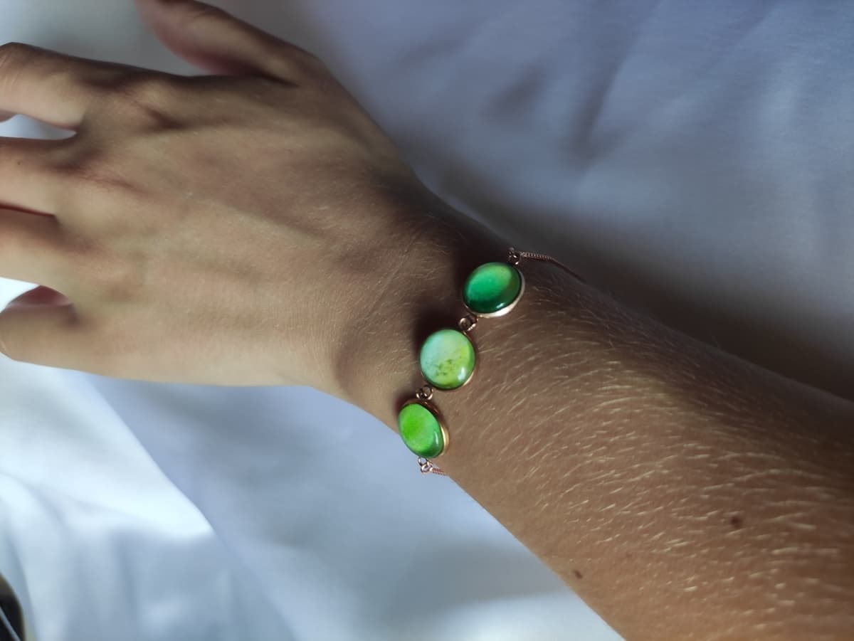 Edelstahl Opal Armband
