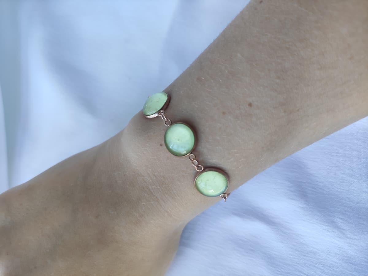 Edelstahl Opal Armband