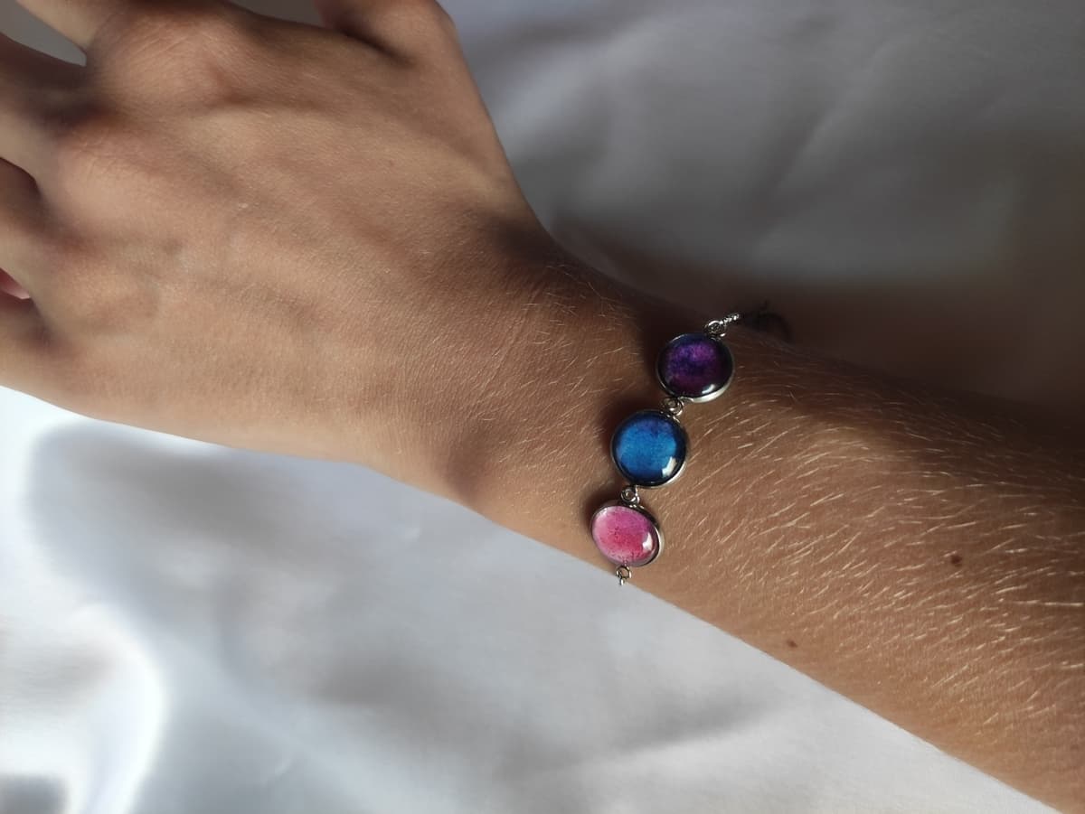 Edelstahl Opal Armband