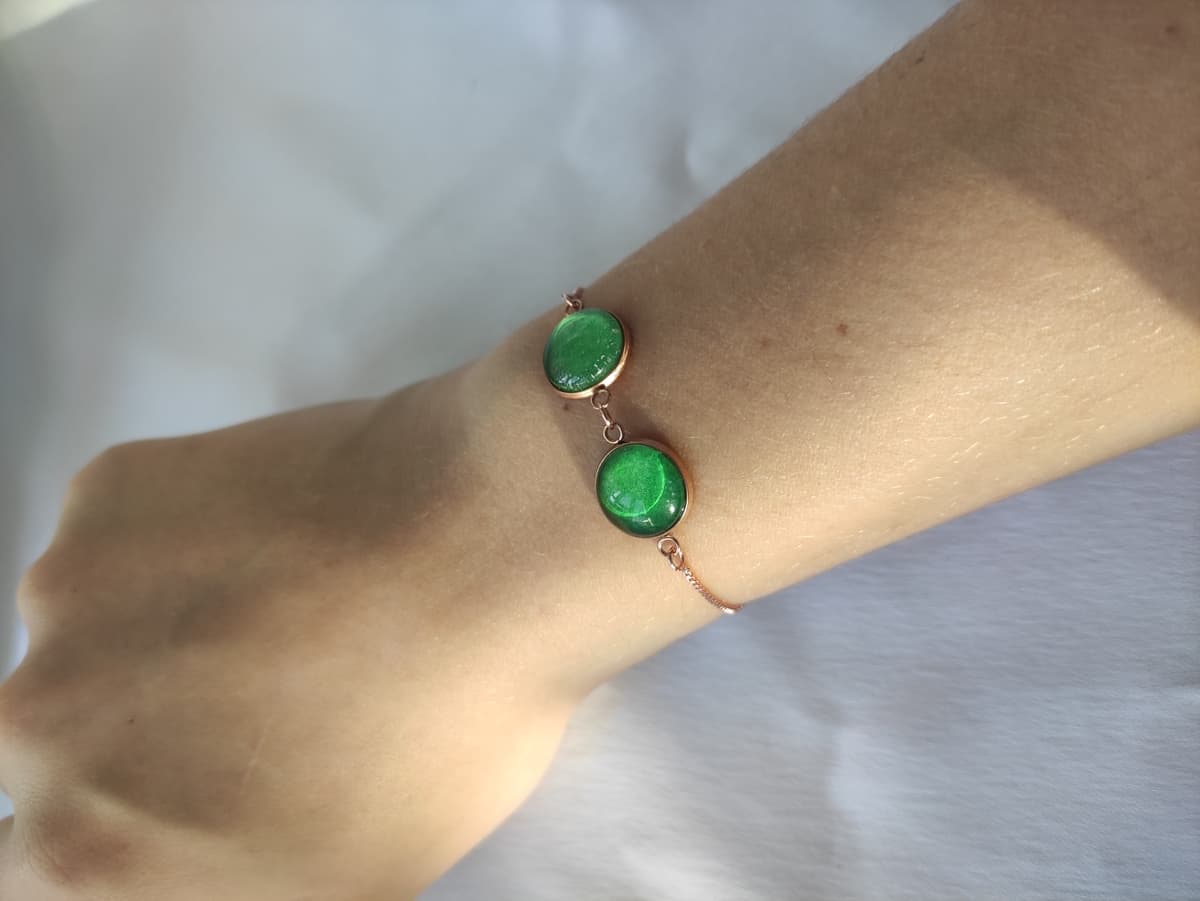 Edelstahl Opal Armband