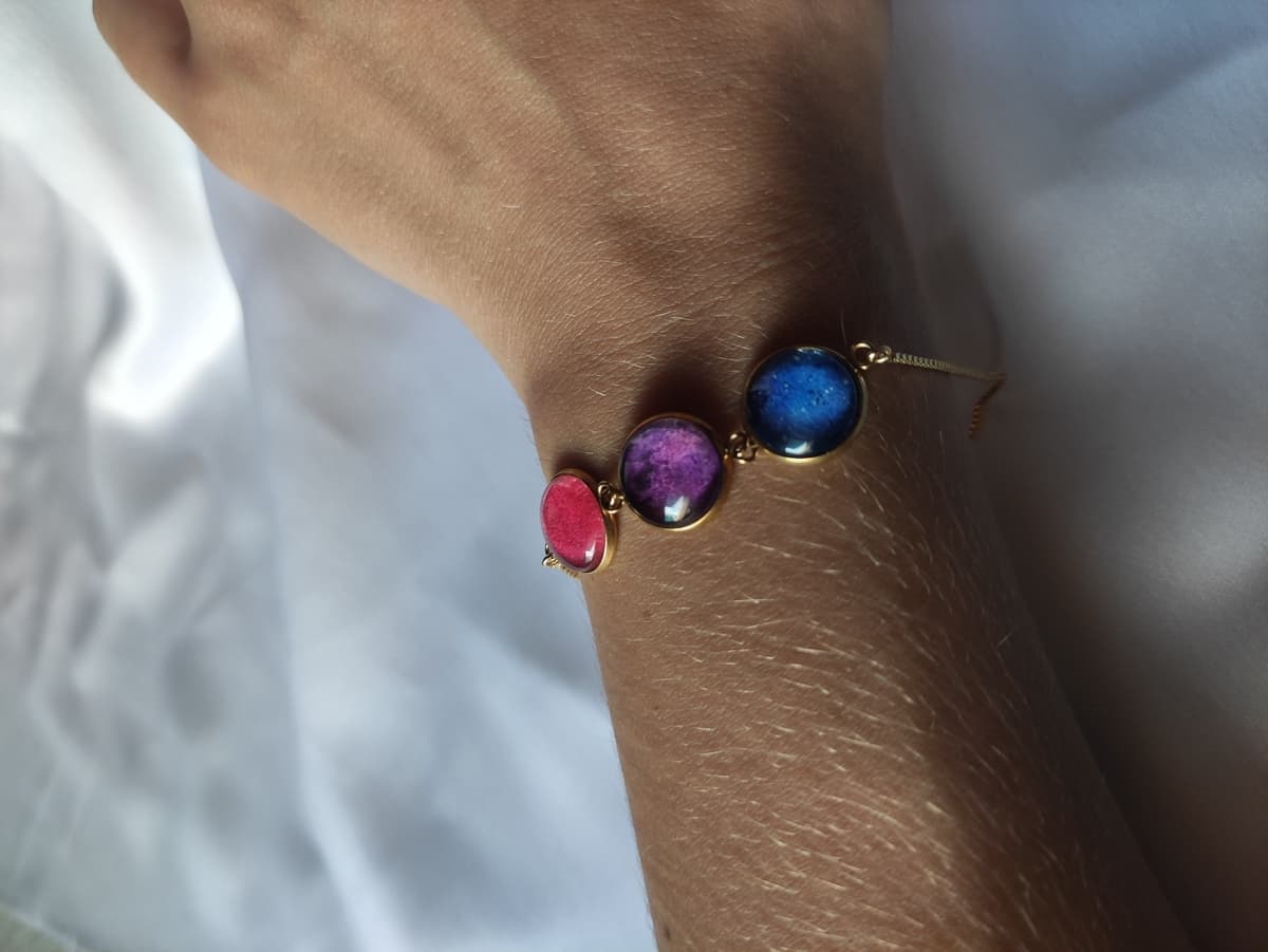 Edelstahl Opal Armband