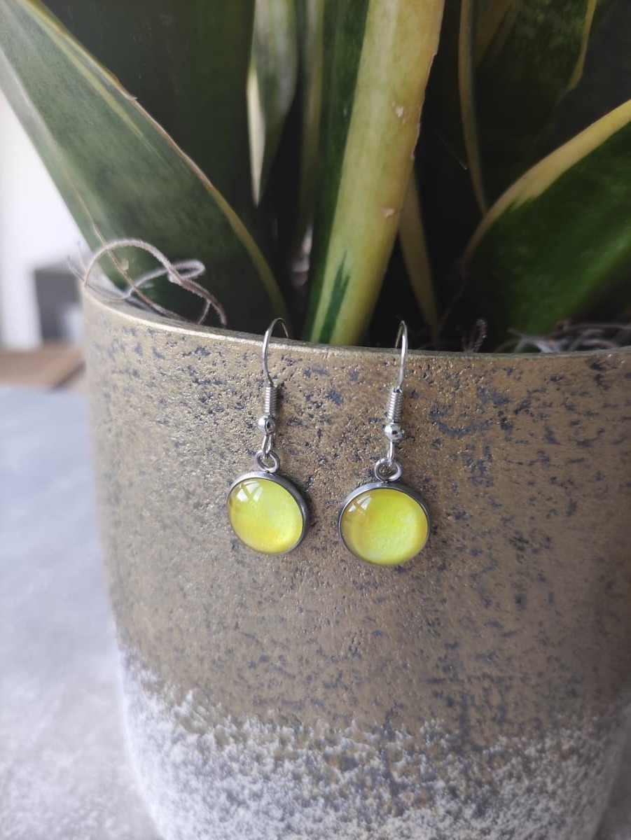 Ohrring Edelstahl hängend mit elegantem Rahmen