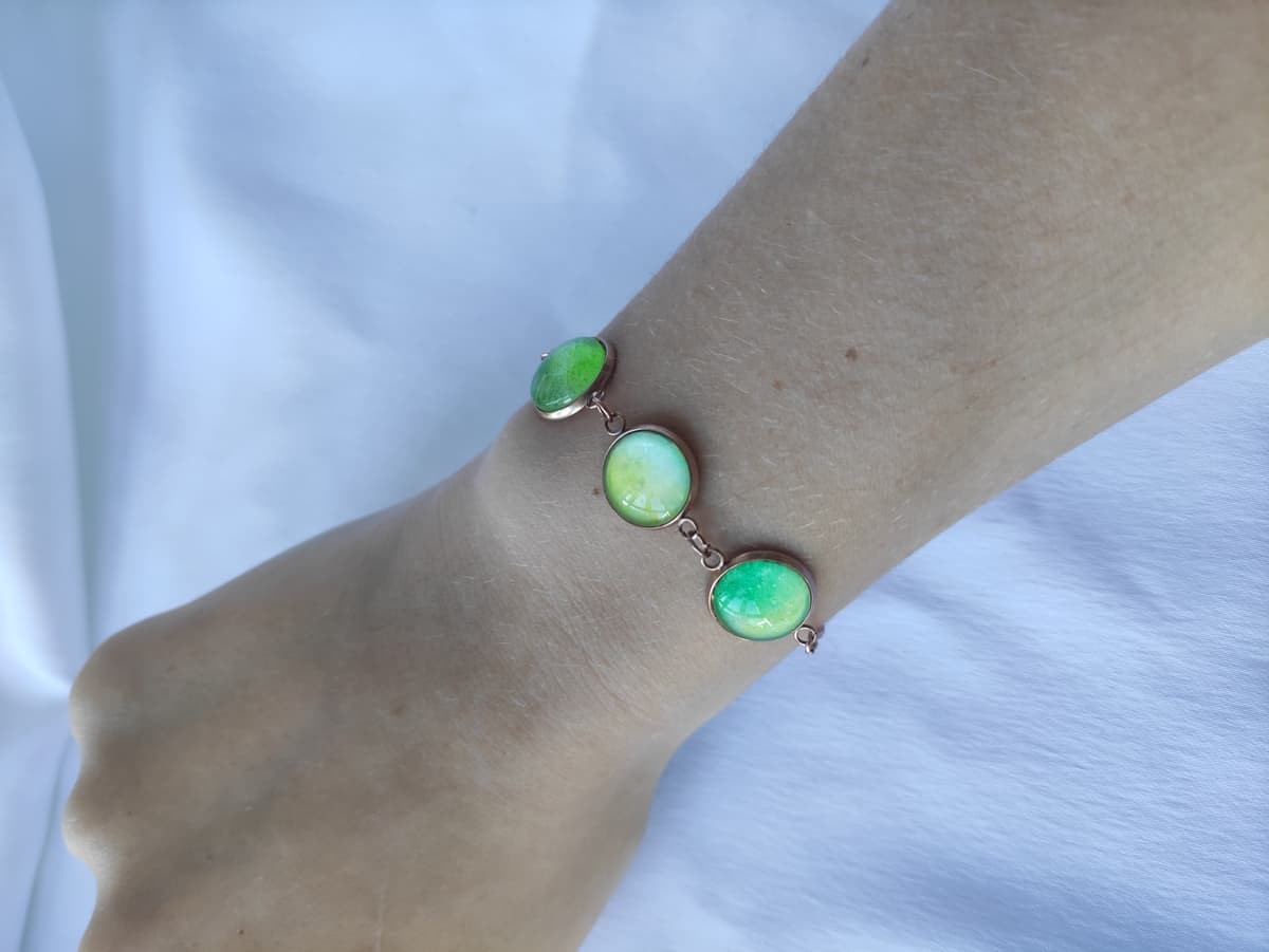 Edelstahl Opal Armband