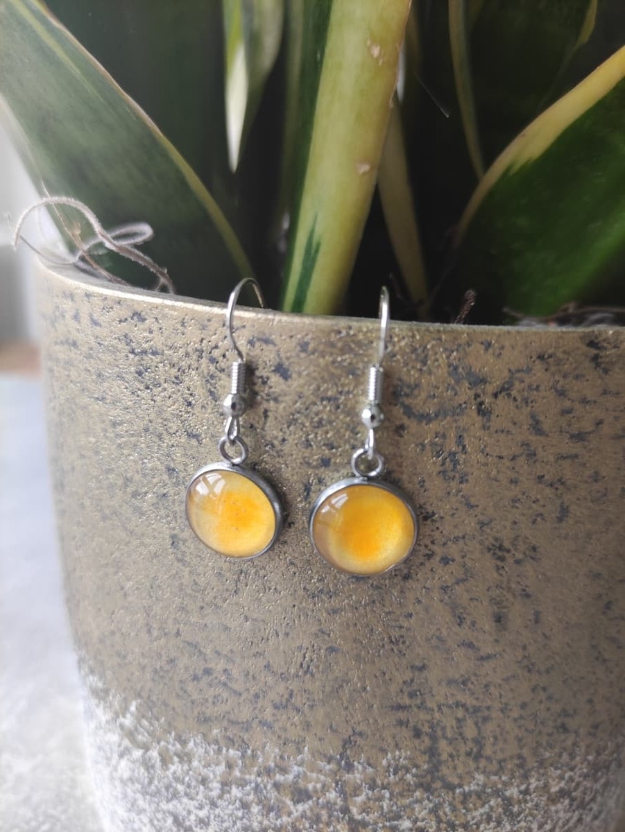 Ohrring Edelstahl hängend mit elegantem Rahmen