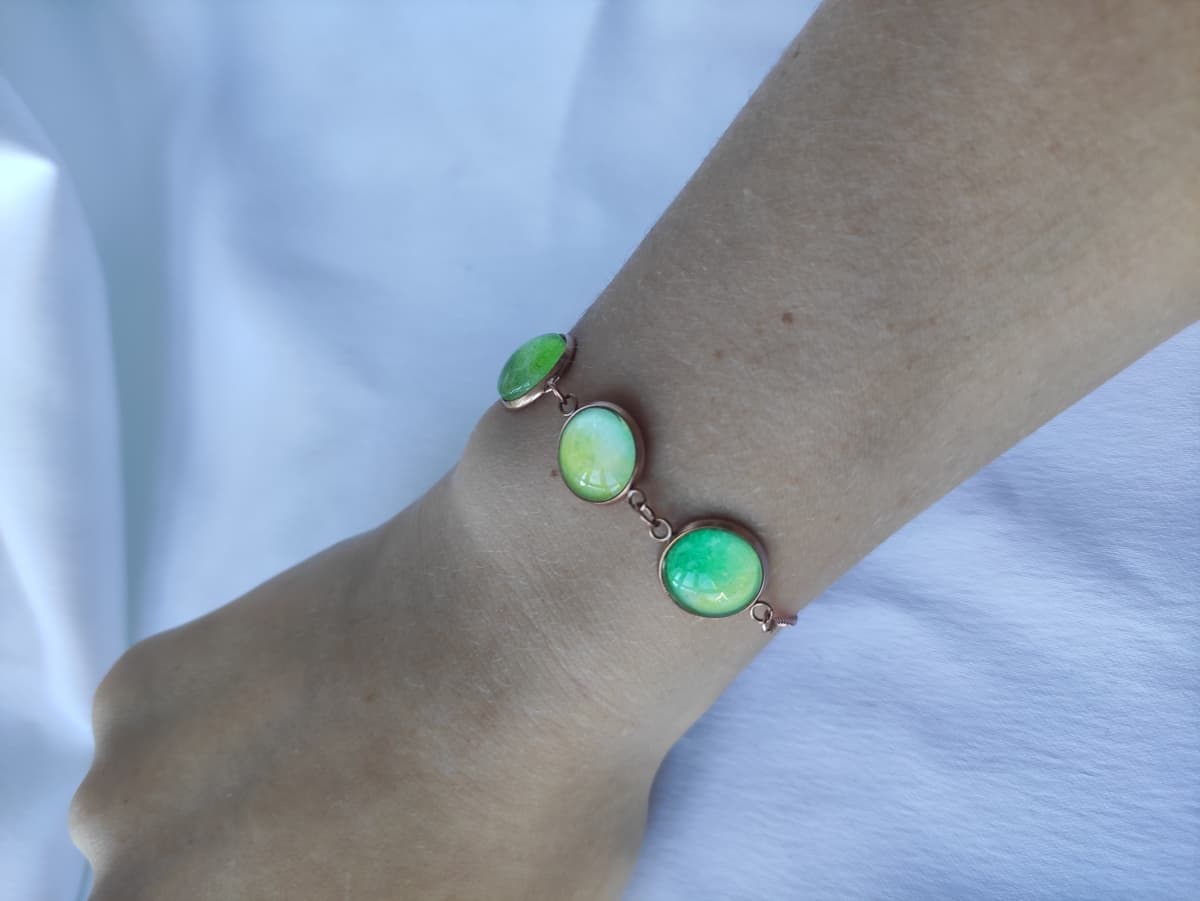Edelstahl Opal Armband